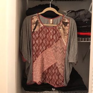 Anthropologie blouse with gold sequin